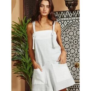 Bucketlist French Terry Romper Large Gray Tie Strap Casual Beach Swim Coverup